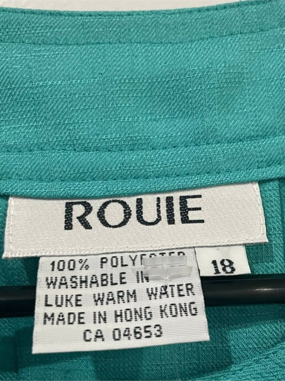 Vintage Rouie Turquoise Button Front Shift Dress Size 18 - Picture 5 of 11